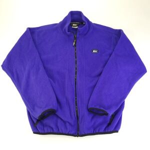 Vintage REI‎ Jacket Mens Small Fleece Lined Full Zip Blue Made in USA Outdoors